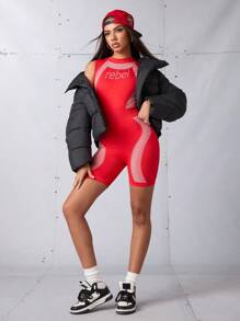 SHEIN Sports 女士运动冬季外套秋冬、毕业、返校服装、返校羽绒夹克保暖夹克夹棉夹克绗缝大衣黑色羽绒夹克 - 黑色 - 查看 3
