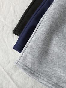 SHEIN 3pcs/Set Teen Girls' Black, Navy, Gray Elastic Waist Knit Loose Shorts, Versatile Casual Shorts For All Seasons, Back To School, Loungewear Kids Comfy Shorts Shorts For Girls 3 Packs Shorts Kids Athletic Shorts Girls Sports Shorts Girls Shorts Girls Athletic Shorts