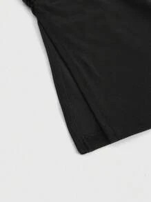 ROMWE Grunge Punk Spring/Summer Casual Baech Black Red Sexy Multi-Piece Black & White Solid Color Split Hem Women Tops - Red and Black - View 4