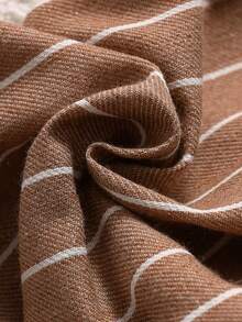 SHEIN 男童休闲舒适百搭条纹直筒裤 - 棕色 - 查看 7