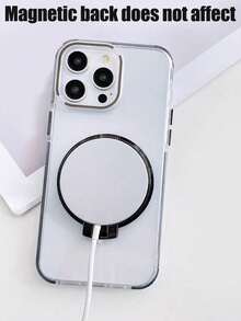 SHEIN 1 pièce Support magnétique pour téléphone portable, autocollant magnétique pour téléphone portable, support tout-en-un, miroir, papillon pailleté