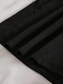 INAWLY Women Solid Color Waist Band Paper Bag Waist Casual Shorts