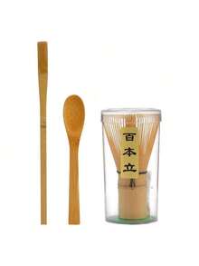 3pcs/Set Bamboo Whisk Tea Spoon Matcha Whisk Tea Spoon And Scoop Tea-Making Tools Back To School Halloween Decor Wall Decor, Bedroom Curtains Living Room Decor Fall Decor,Christmas Decorations - Army Green - View 1