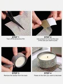 闪亮钻石贴纸彩色 DIY 可定制可切割自粘胶带，适用于镜子、汽车、服装、礼品派对、家居装饰、收音机、书籍、水钻、闪光装饰工艺品，供应优质时尚配饰