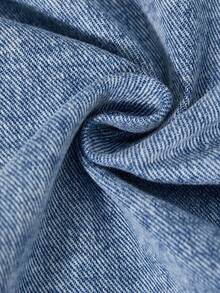 YOUNG BOYS 2-Piece Set: Zip-Up Denim Jacket With Elastic Hem & Cuffs Paired With Loose Cargo Pants, Fashionable Streetwear Style, Suitable For Spring/Summer