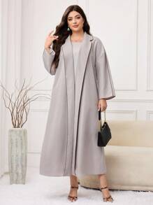 Al Najma Áo Abaya dài thường ngày, màu trơn, hở vai, đa năng cỡ lớn dành cho nữ - Nhiều màu - Xem 2