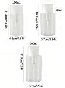 1pc Plastic Pump Dispenser Empty Bottle,Liquid Push Down Pump Dispenser Empty Bottle For Nail Polish Remover,Makeup Remover, Pumping Bottle Dispenser With Flip Top Cap,Travel Storage Bottle( 120mL-200mL) Christmas For Holiday Gift Giving