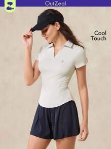 OutZeal 女款 Cool Touch 修身 Polo 紧身 T 恤 运动高尔夫日常 - 白色 - 查看 1