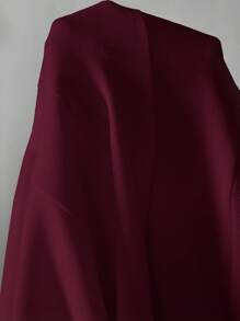 SHEIN PETITE Lapel Neck Single Button Blazer Office Wear Women Burgundy Blazer Women In Fall/Winter - Burgundy - View 9