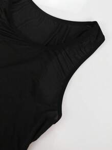 جمبسوت رجالية كاجوال بدون أكمام ذات لون سادة تشكيل الجسم - الأسود - مشاهدة 5