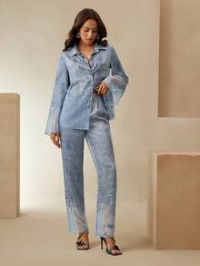Anewsta Women Two Pieces Outfits For Daily Wear - Blue - View 5