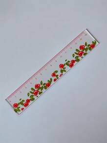 1/4 Set, Righello trasparente con motivo floreale, essenziale per il ritorno a scuola, righello in acrilico da 15 cm, forniture per scuola e ufficio