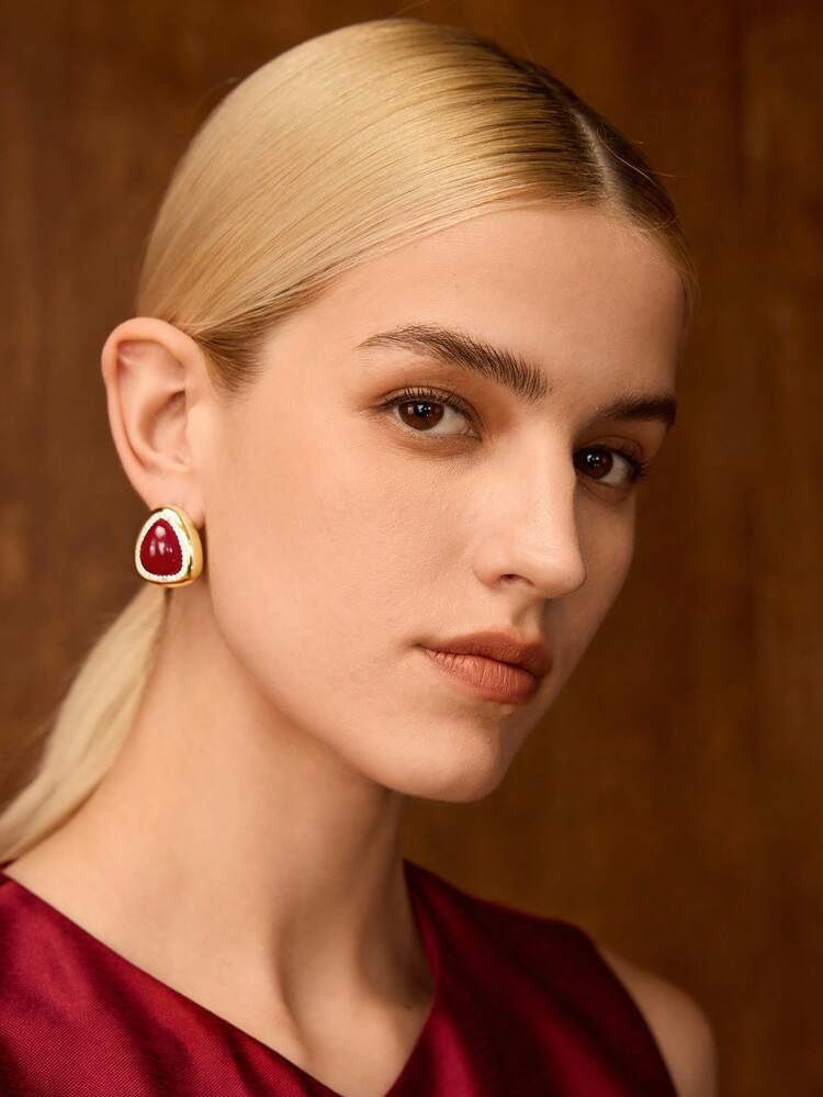 Boucles d'oreilles en résine plaquées or 18 carats