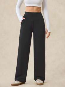 OutZeal 女士运动黑色长裤，日常休闲居家穿着舒适，采用柔软弹力莫代尔面料，高腰设计，带侧袋。