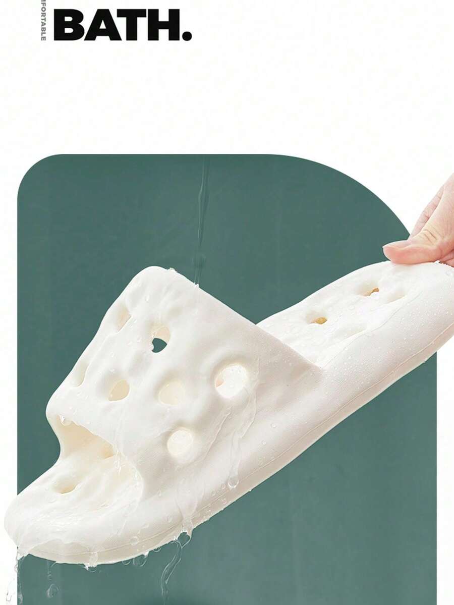 SHEIN 1双EVA浴室拖鞋，防滑防臭家居淋浴凉鞋 - 彩色 - 查看 1