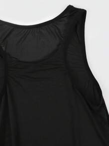 جمبسوت رجالية كاجوال بدون أكمام ذات لون سادة تشكيل الجسم - الأسود - مشاهدة 7