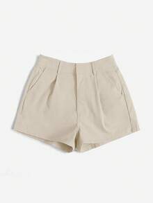 SHEIN Essnce Plus Size Women's Summer Shorts, Casual Shorts,Summer Concert Rave,Gyaru Vacation - Beige - View 4