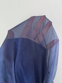 Rafferiza 渐变印花单肩褶皱荷叶边连衣裙 女士夏季连衣裙 大学正式场合礼服 蓝色长裙 独特露肩礼服 单肩连衣裙 - 深色水洗藍 - 查看 7