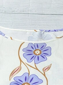 Linhara Camisa casual con estampado de nicho de moda talla grande, adecuada para vacaciones, reuniones, fiestas, Día de San Valentín, Festival Qixi - Morado - Ver 3