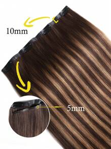 Seamless Clip Ins Volumizer 55g 1pc TP4/27# 100% HQ Cuticle Aligne Remy Human Hair Seamless PU Clip Ins Extensions Hair Extensions - S4/27 - View 4