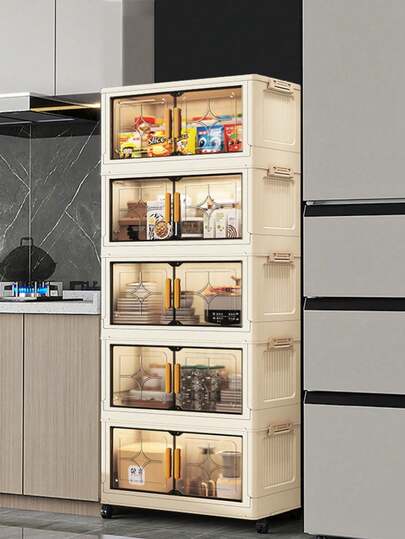 SHEIN 1 件 38 厘米/14.96 英寸宽收纳柜，小型折叠收纳盒，厨房餐厅餐具柜，厨房架，家庭客厅玩具柜，狭窄空间收纳器，厨房滑出式橱柜，圣诞礼物，收纳盒，床下收纳