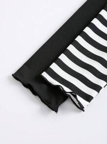 SHEIN EZwear 2 件休闲修身长袖 T 恤，条纹，适合秋冬季 - 彩色 - 查看 6