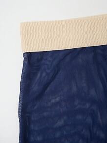 男士撞色网眼拼接性感三角裤 - 寶藍色 - 查看 4