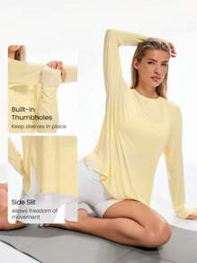 GLOWMODE Áo thun dài tay thể thao rộng rãi Modal Make Moves Relaxed Sports Casual Casual Summer Compression Shirt - French Vanilla - Xem 3