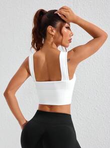 Velisys Velisys Women's Seamless Solid Color Ribbed Everyday Fitness Sports Bra - Multicolor - View 2