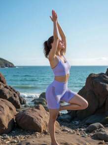 Innovista Seamless Workout Sets Sports High Support Quick Dry Daily Athleisure Yoga HIIT Training Office To Gym Tights Activewear Fall Clothes Bra UV Protection Legging Pants Comfort Movement Functional Mesh Breathable Tummy Control Compression Figure-Flattering Cardio Running Outdoor Exercise Healthy TT Viral IG Reel Ready FYP INSTA OOTD Purple Working Mom Fitness Utilitarian Chic, Ultra Seamless, Pastel Colors