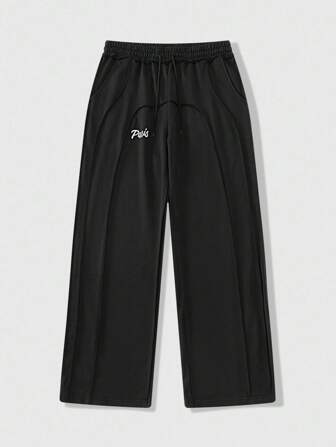 Street Life Herren Jogginghose mit elastischem Bund, Kordelzug und gerade geschnittenem, weitem Bein