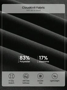 GLOWMODE CloudKnit 柔软舒适抽绳连帽衫，带拇指孔，日常休闲 - 黑色 - 查看 4