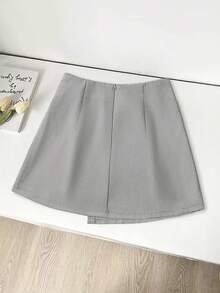 Franclia Graduation Wear Casual Versatile Straps Asymmetrical Hem New Summer Style Khaki Textured Wide Fabric Skirt Ladies Short Skirt Women's Skirt Ladies Summer Clothing Summer Clothing Bottoms