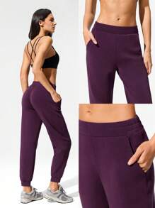 GLOWMODE Quần chạy bộ bỏ túi Modal có dây rút điều chỉnh vừa vặn Daily Lounge mùa thu - Cola anh đào - Xem 7