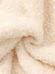 SHEIN 2 件女婴可爱熊图案刺绣蓬松连帽衫上衣和裤子套装，秋冬休闲装 - 彩色 - 查看 4