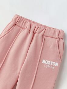 Maija Kids Maija Kids 2件套少女字母印花连帽衫和裤子套装 - 粉色 - 查看 6