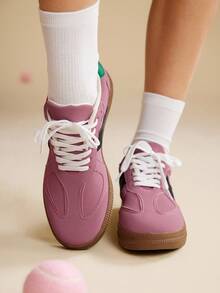 CUCCOO EASI Sepatu Sneakers Kasual Wanita Model Oxford untuk Perjalanan dan Aktivitas Luar Ruangan - Berwarna merah muda - View 5