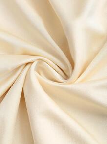 Sweetra 复古风荷叶边领无袖短款上衣，时尚褶皱腰设计，夏季女装时尚 - 杏色 - 查看 4