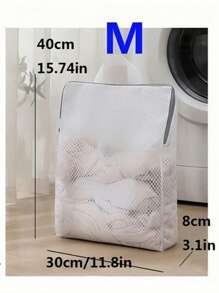 1-Pack White Laundry Wash Bag With Handles - Honeycomb Mesh Delicates Protector For Bras/Sweaters/Socks, Snag-Proof Thick Mesh Washing Machine Bag For Underwear & Clothes | Christmas Holiday Gift Essentials (Home & Travel Use)