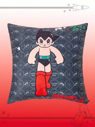 Astro Boy X ROMWE Funda de almohada decorativa de moda versátil con estampado de letras de dibujos animados