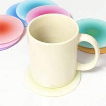 SHEIN 1pc亚克力杯垫防烫圆形渐变糖果色ins拍摄道具装饰摆件隔热垫桌垫 - 彩色 - 查看 6