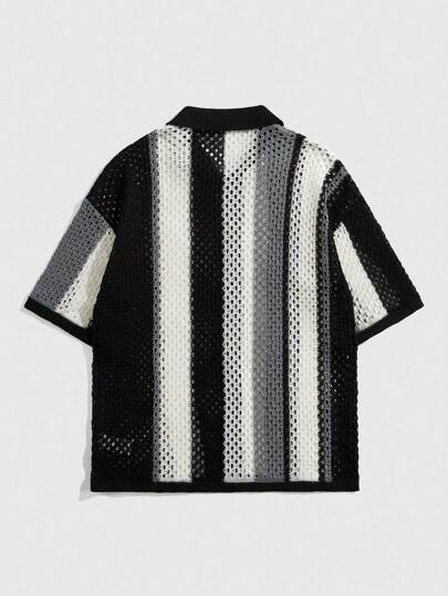 Street Life Camiseta de punto casual de manga corta para hombre, primavera/verano