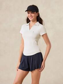 OutZeal 女款 Cool Touch 修身 Polo 紧身 T 恤 运动高尔夫日常 - 白色 - 查看 7