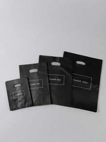 50 túi quà cảm ơn màu đen, túi nhựa cho doanh nghiệp nhỏ, túi mua sắm, lý tưởng cho lễ hội, sinh nhật, quà tặng tiệc, bao bì quà cưới, thích hợp làm quà tặng, tiệc tùng, cửa hàng, cửa hiệu, v.v. - Màu đen 50pcs - Xem 5