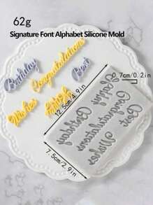 1 套/3 套 3D 字母数字硅胶软糖模具，大写小写卡通巧克力粘土烘焙工具、糖果模具、蛋糕装饰用品