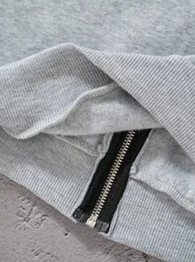 Manfinity Dauomo 男士双层连帽卫衣，休闲拉链连帽外套，复古夹克，适合秋冬季，现在流行，时尚夹克，酷炫外套，兄弟姐妹礼物，爸爸礼物，休闲简约时尚上衣 - 灰色 - 查看 6