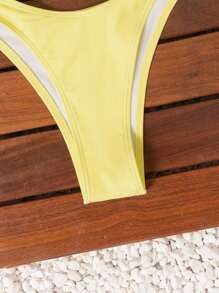 Swim Mod Solid Pale Yellow Swimwear Bottoms For Women, Summer - Yellow - View 6