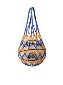 SHEIN 1pc Portable Hanging Sports Ball Storage Bag | Basketball Net Bag, Volleyball Football Mesh Holder | Single Ball Carry Organizer For Gym, Travel, Training Multifunctional Nylon Accessory (Multiple Colors, Boho Style)