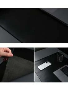 SHEIN Desk Pad For Office Home, Leather Waterproof Large Desk Writing Mat Organizer,Multifunctional Ultra Thin Use Desk Blotters Mouse Pad Protector - Black - View 6