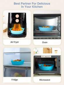 1 Giấy Da Silicon, Cuộn Giấy Da Màu Xanh Hiện Đại Cho Nồi Chiên Không Khí Nhà Bếp Nồi Chiên Không Dầu Air Fryer Lót Nồi Chiên Không Khí Giấy Airfryer Air Frier - Màu xanh lam - Xem 5